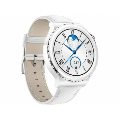 Huawei Watch GT 3 Pro 43mm Ceramic (Leather White Strap)